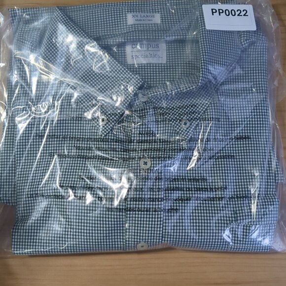 Michigan State Spartans Button Down Shirt Green White Check Men XXL Long Sleeve - Picture 14 of 14